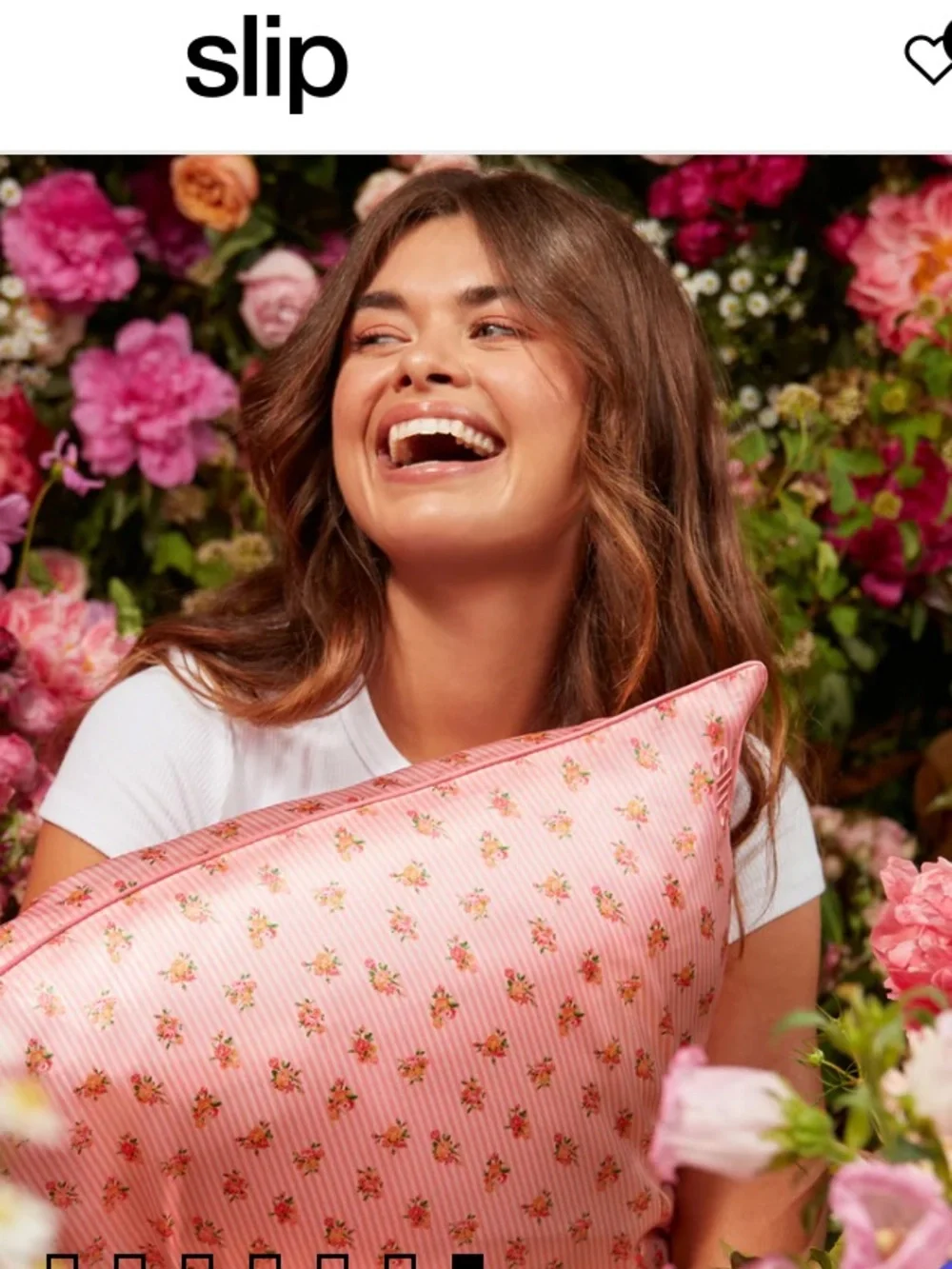 slip Pink Floral Silk Pillowcase Box 🆕